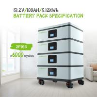 Quality 48V/51.2 V 100ah LiFePO4 Residential Storage Battery System Stack Mounted for sale