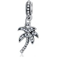 China Dangle Coconut/Palm Tree with Clear Crystals Charm Bead for Charms Bracelets factory