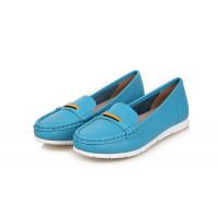 China high quality pale blue slip-up leather shoes women cowhide loafers brand name shoes fashion loafers designer shoes BS-L1 factory