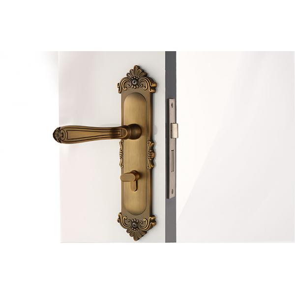 Quality Room Door Mortise Lock Set With 130×68 mm Lever Handle Antique Yellow Bronze for sale