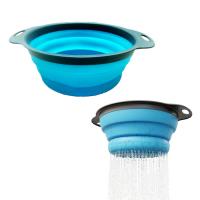 China Foldable Collapsible Silicone Colander Fruit Vegetable Washing Basket Strainer factory