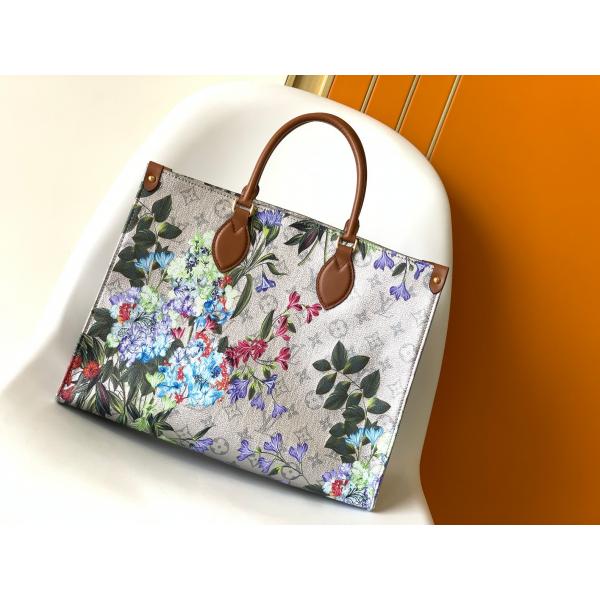 Quality OEM floral Louis Vuitton Onthego Empreinte Silver Coated Canvas Tote Bag for sale