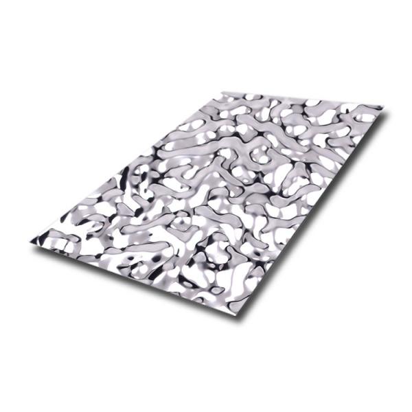 Quality 8K Mirror Stamped Stainless Steel Sheet 0.5mm Water Ripple Stainless Steel for sale
