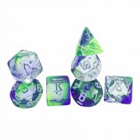 China Color crystal resin desktop game dice set dnd dice factory