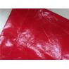 China Dupont Paper PU Coated 0.15mm Garment Leather Fabric Red Color For Light Jacket factory