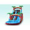 China Red Tropical Kids Garden Water Slide With Pool , Blow Up Water Slide Backyard Inflatable Water Slide factory
