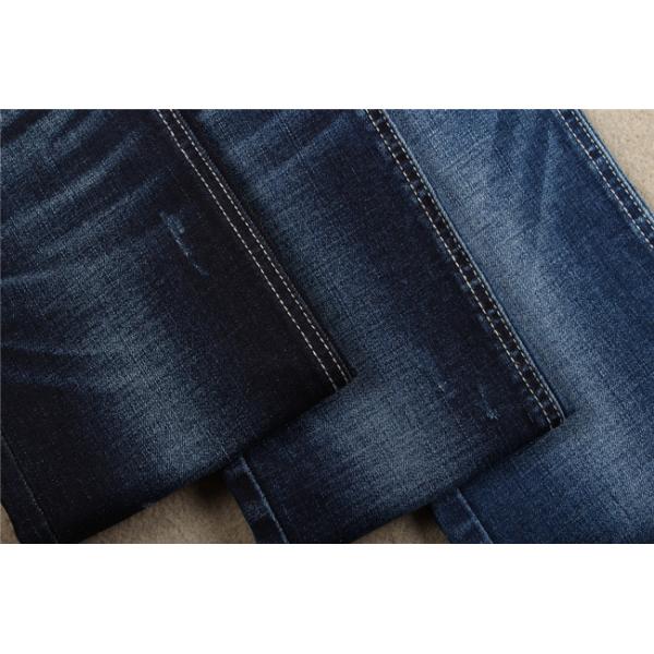 Quality Indigo 10oz 70% Cotton 28% Polyester Crosshatch Denim Fabric Stretchy Jeans Material for sale