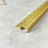 China Aluminium Trims For Tiles Stair Nosing Tile Trim 12.96mm Matte Gold factory