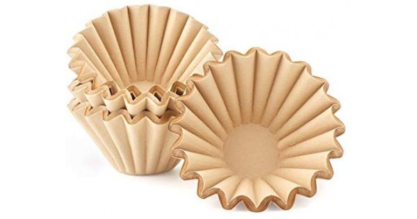 Quality 185x50 mm Basket Bowl Shape Wave Coffee Filter Paper  Tea Paper Filter for sale