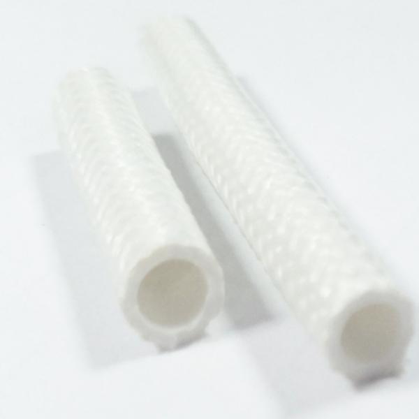 Quality White Silicone Fiberglass Sleeve 100m , 12mm Braided Fiberglass Tube for sale