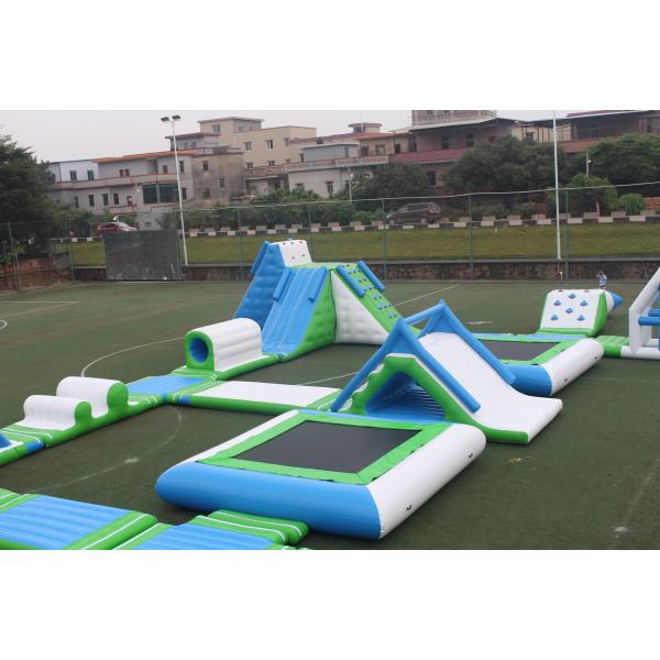 Quality Blue White Commercial Colorful Sea Inflatable Water Park With Climbing Walls for sale