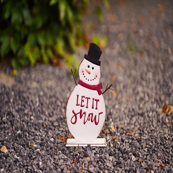 Quality Handmade Metal Outdoor Snowman Ornaments Stakes For Christmas Decoration for sale