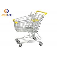 China Asian 4 Wheel Retail Hand Supermarket Shopping Trolley Cart 60-240 Liter factory