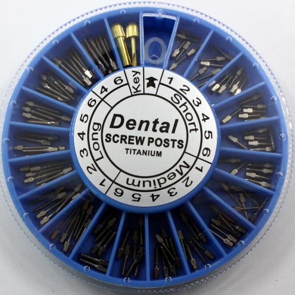 Quality Silver / Gold Plated Dental Screw Post 120pcs 240pcs With Two Keys for sale