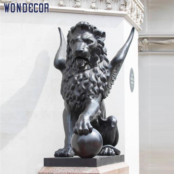 Quality 160cm Large Bronze Lion Statue Outdoor Metal Animal Decoration for sale