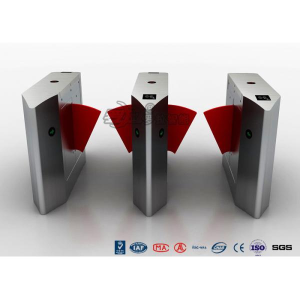 Quality Access Control Flap Barrier Turnstile , Pedestrian Barrier Gate Infrared Sensors With IC/ID Card for sale
