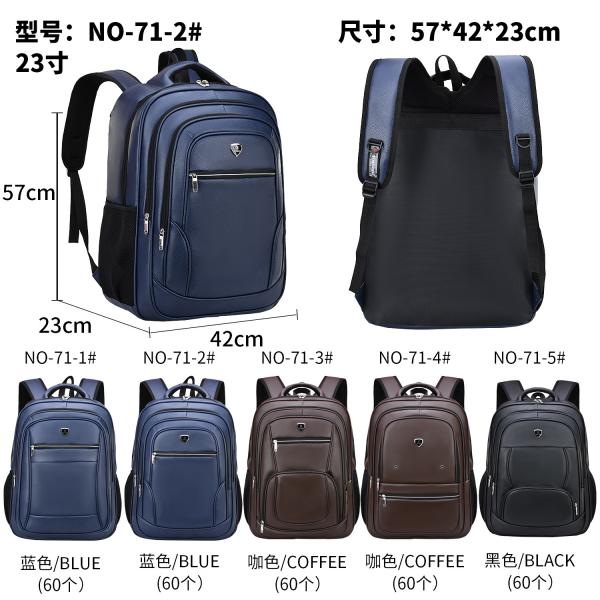 Quality PU Rucksack Men'S Laptop Leather Bag 23 Inch Backpack 1000g for sale