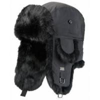 China Black / Khaki Mink Fur Wool Winter Hat For Keeping Warm / Protecting Head factory