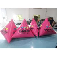 China Pink Triangular Inflatable Marker Buoys For Swim Event , Yellow Inflatable Water Park Buoys factory