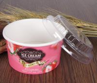 China Pink Paper Ice Cream Sundae Cups , Vegetables Paper Salad Bowls Eco Friendly factory