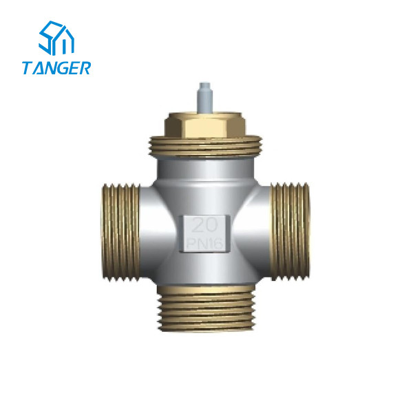 Quality 8mm 10mm Brass Thermostatic Radiator Valves Polished 3 Way DN20 PN16 Mixing Kvs for sale
