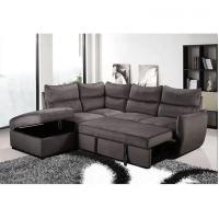 China Over L Shape Living Room Sofa With Storage Function And Pull Out Bed Sectional Linen Fabric Sofa Bed factory