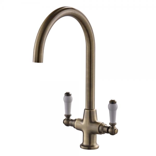 Quality Double Handle Brass Material Kitchen Mixer Taps For Kitchen T81066 for sale