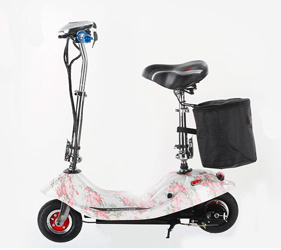 Quality 24V 250W White Fold Away Electric Scooter 2 Wheel Folding Power Scooter for sale