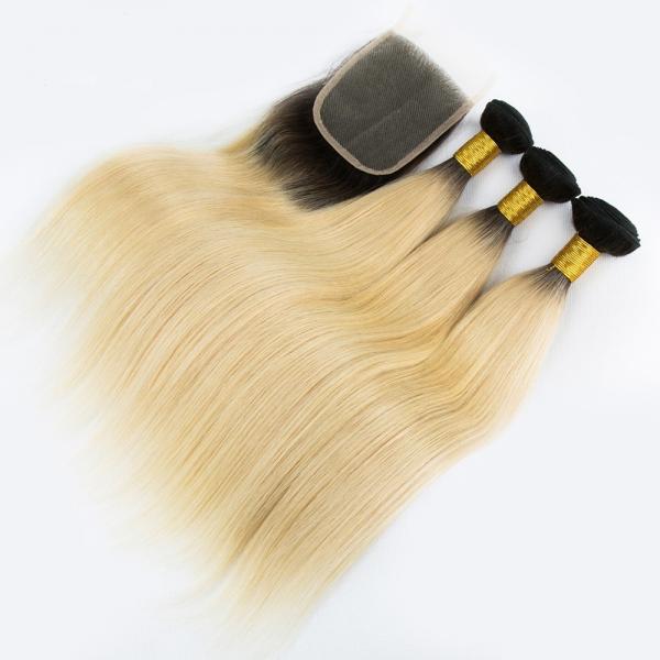 Quality Full Cuticle 8A 1b 613 Human Hair Extensions Double Drawn Strong Weft for sale