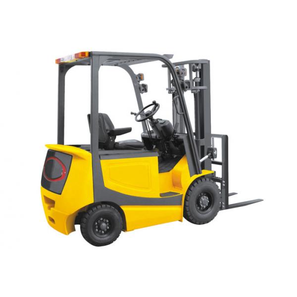 Quality Yellow Industrial Lift Truck , Battery Powered Forklift With Two Lifting Cylinder for sale