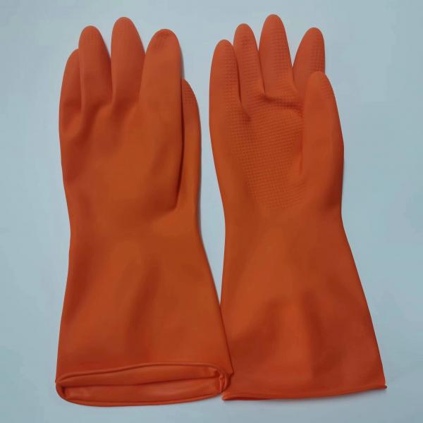 Quality 30cm Industrial Latex Household Glove Chemical Resistance Thickening Orange Latex Glove for sale