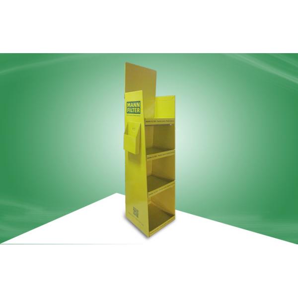 Quality Heavy Duty Floor Standing POS Cardboard Displays With Flyer / Brochure Pockets for sale
