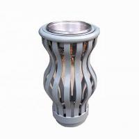 China Curved Shape Outdoor Ashtray Stand , Surface Mounted Metal Cigarette Bin factory