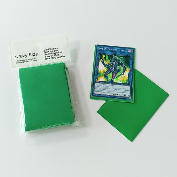 Quality Polypropylene Solid Mini Green Card Sleeves 62x89mm CPP Material for sale