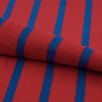 China French Terry Blue And Red Stripe Fabric 200cm Width Pure Cotton For Hoodie factory