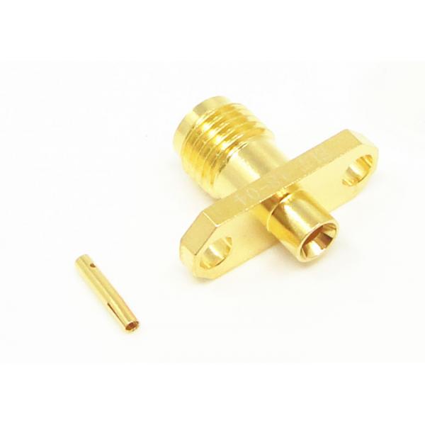 Quality Female 2 Holes Flange Mount SMA RF Connector Gold Plated 50Ohm for sale