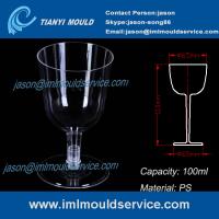 china PS clear disposable plastic red wine / champagne glasses and cups 3.3 oz /100ml mould