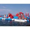China Red and Blue Inflatable Aqua Park , 0.9mm PVC Tarpaulin Inflatable Sports Park factory