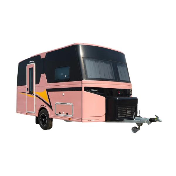 Quality Pink RV Camper Caravan Trailer KNOTT Rotary Hitch Touring Camper Trailer 3000W for sale