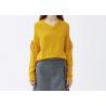 China Bright Yellow Lace Up Womens Knit Pullover Sweater Off Shoulder Top factory