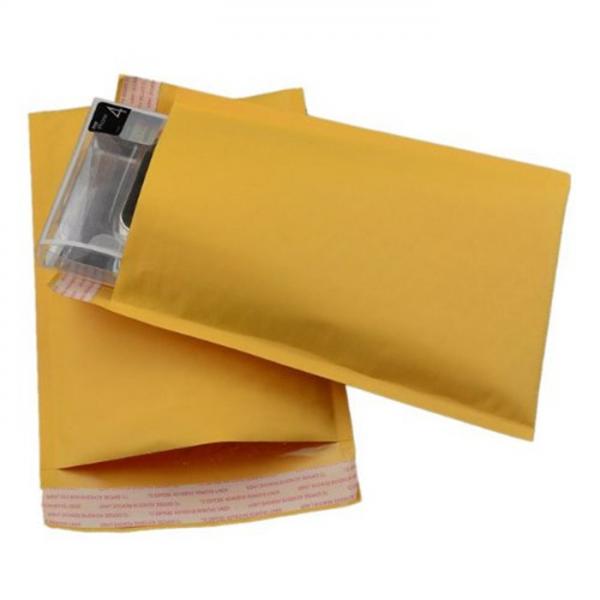 Quality Lightweight Yellow Kraft Bubble Mailers , Kraft Bubble Envelopes Shock Resistance for sale