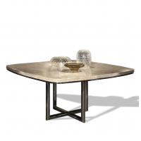 China Home Marble Table Top Dining Table Luxury Modern Furnitures Stainless Steel Cross Foot factory