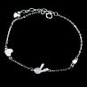 China Cross Sterling Silver Heart Bracelet / Lightweight 925 Silver Chain Bracelet factory