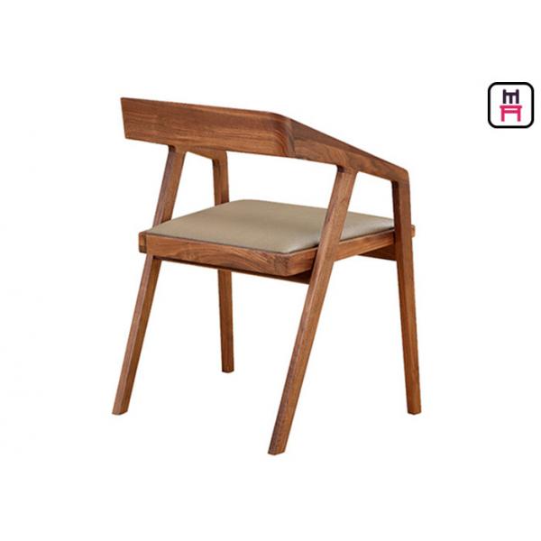 Quality Geometry Oak Wood Upholstered Dining Chairs Commercial Wood Chairs 60 Degree for sale