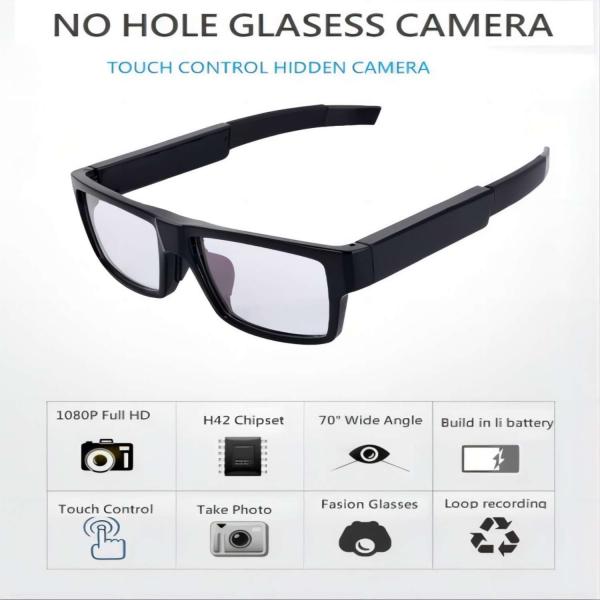 Quality 1080P HD Hidden Camera Sunglasses NO Button No Hole Touch To Recording In 3-5 Seconds for sale