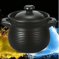 China OEM Black Casserole Cooking Pot Ceramic Soup Pot With Lid factory