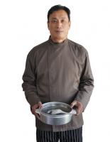 China Anti Shrink Chef Restaurant Work Wear Concealed Press Buttons Cook Jacket factory