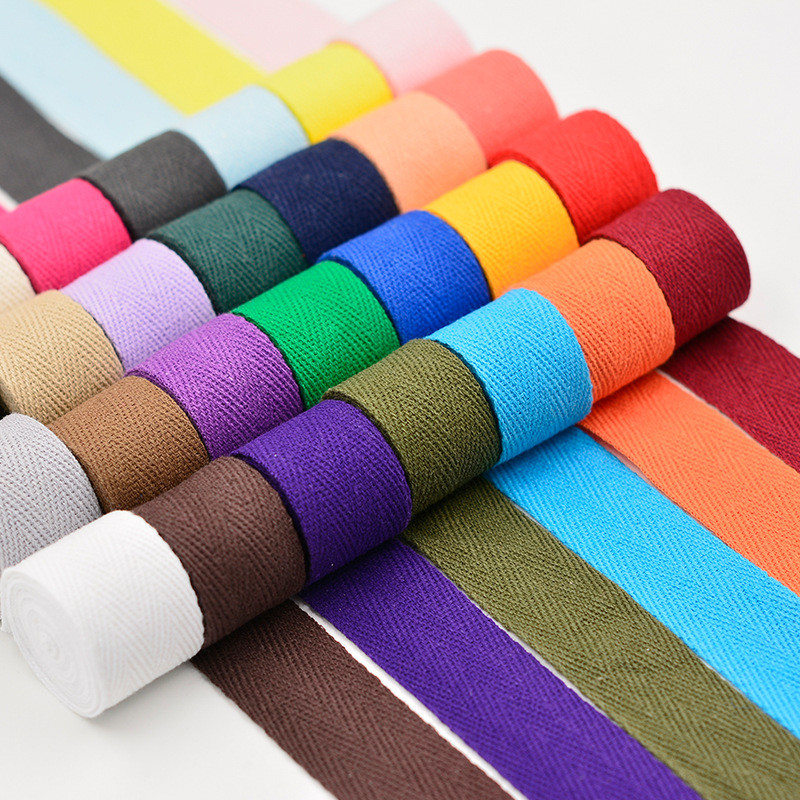 China Herribone Design Cotton Ribbon Purple Orange Cotton Twill Tape factory