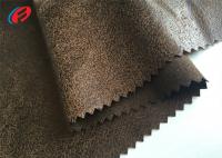 China 100% Polyester Fake Leather Sofa Fabric , Warp Knitted Faux Suede Fabric factory