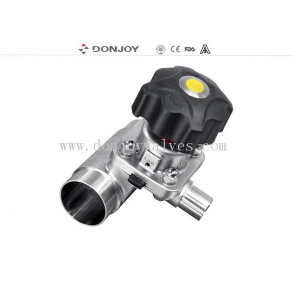 Quality Multiport Sanitary Diaphragm Valve /Three port valve with Welding Ends with plastic Handle for sale